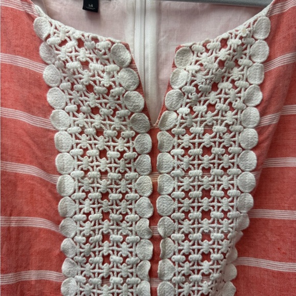 Talbots Coral and White Dress size 14 - Picture 2 of 9
